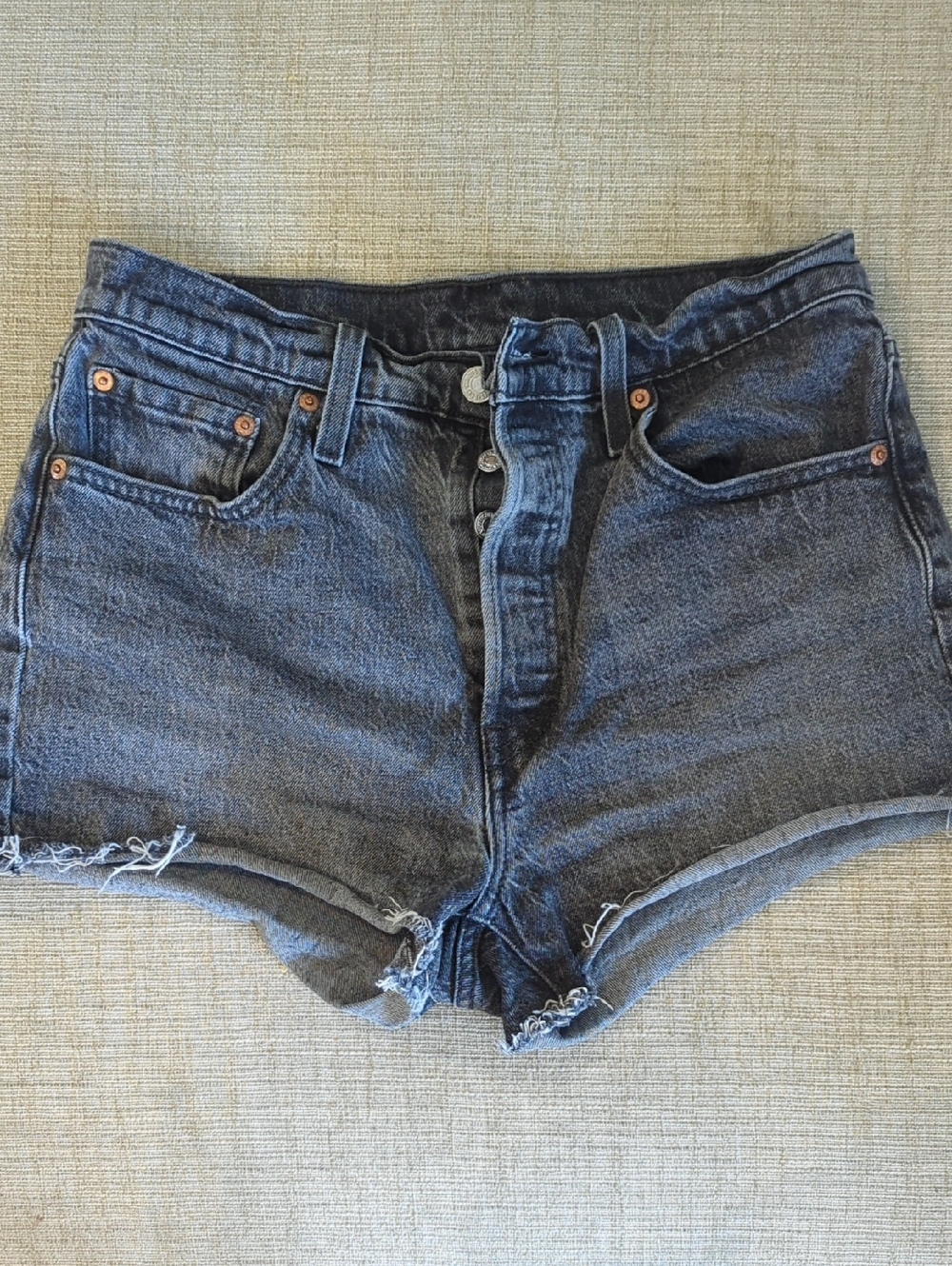 Womens Black Levi 501 Shorts